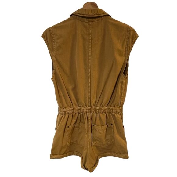 Free People Utility Romper Parachute Brief Short Jumpsuit Taupe Boho Casual XS - Picture 4 of 10